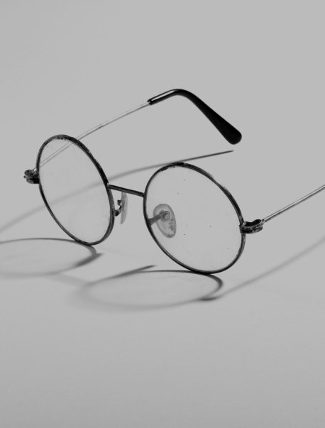 A pair of round wire eyeglass frames